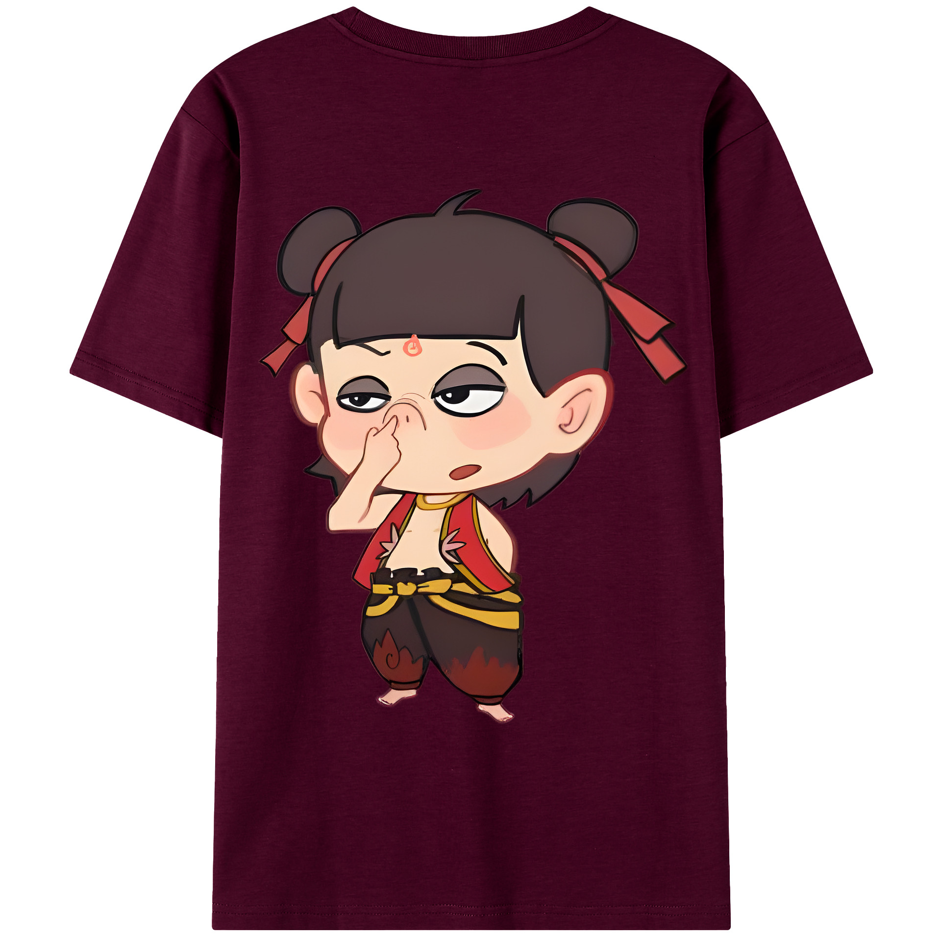 （画像用） Ne Zha 2 ナタ 魔童の大暴れ レディース半袖Tシャツ(バックプリント)